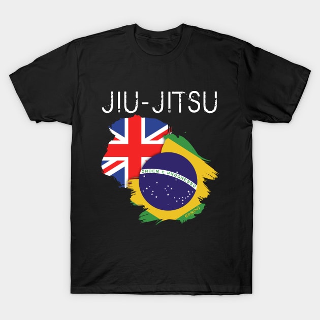 Jiu-jitsu: United Kingdom-Brazil T-Shirt by albertobravoart